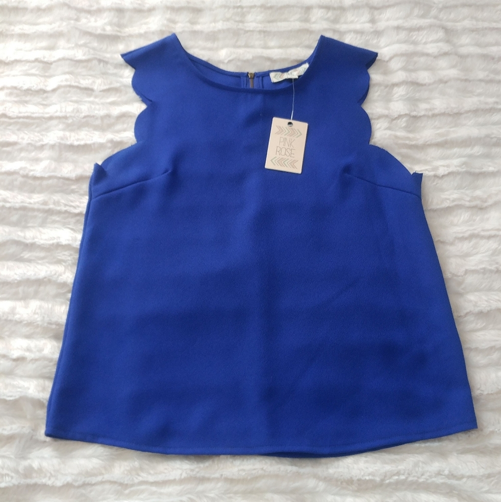 NEW! Pink Rose Scalloped Tank